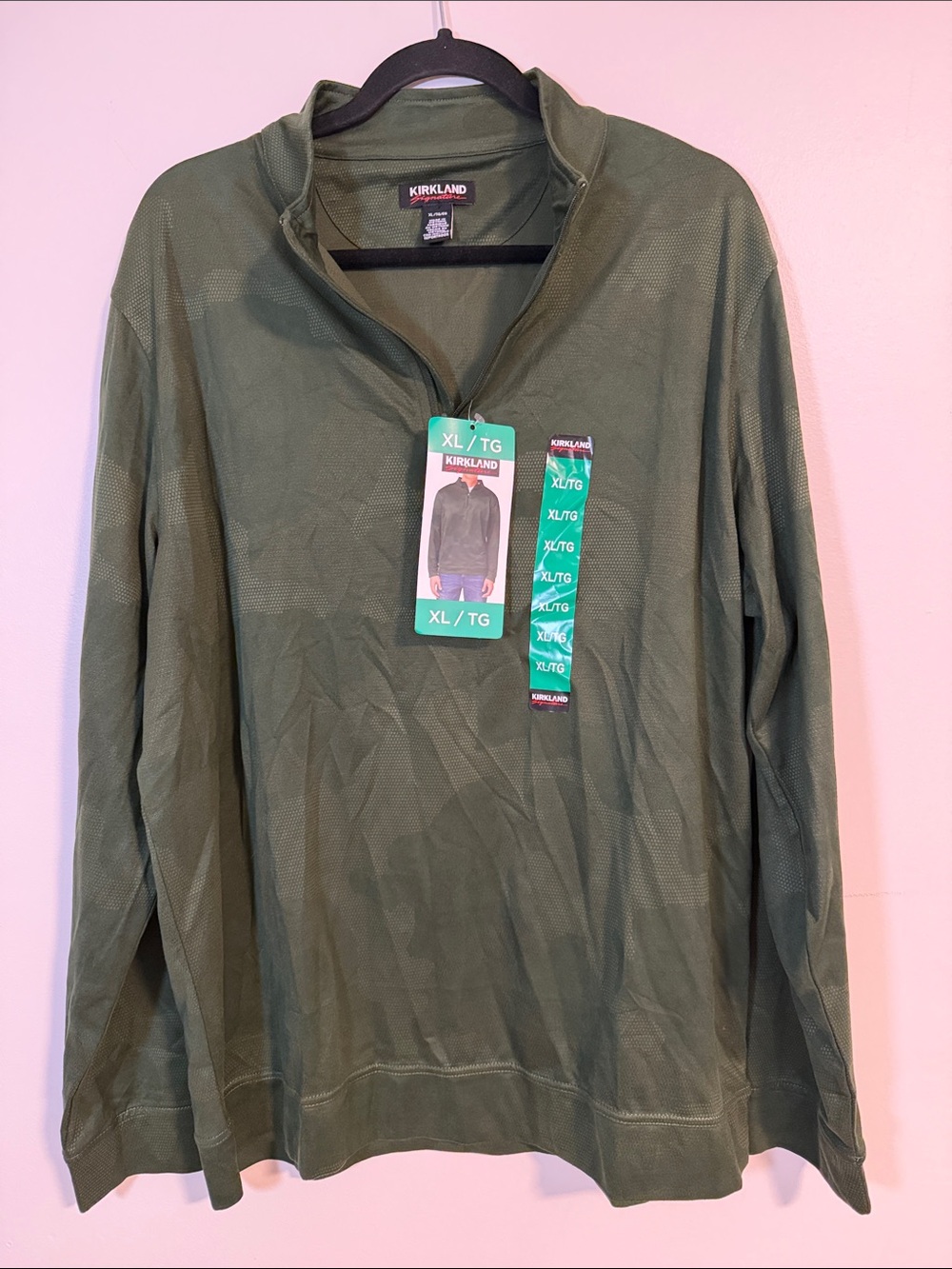 Kirkland Signature Olive Green Half-Zip Pullover